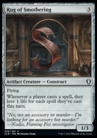 (336) Magic The Gathering Commander Legends: Battle for Baldur's Gate Single: Rug of Smothering Holo Uncommon