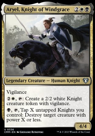(336) Magic The Gathering Commander Masters Single: Aryel, Knight of Windgrace Holo Uncommon
