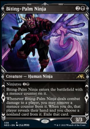 (338) Magic The Gathering Kamigawa: Neon Dynasty: Extras Single: Biting-Palm Ninja (V.1) Holo Rare