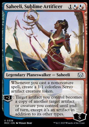 (338) Magic The Gathering Commander: March of the Machine Single: Saheeli, Sublime Artificer Uncommon