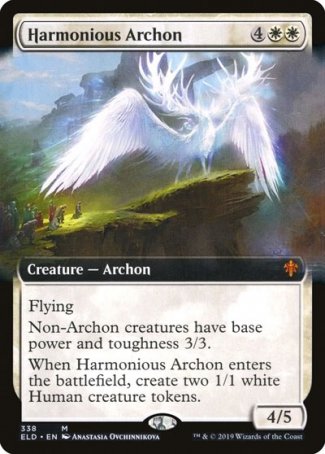 (338) Magic The Gathering Throne of Eldraine: Extras Single: Harmonious Archon Holo Mythic