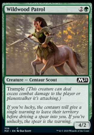 (339) Magic The Gathering Core 2021: Extras Single: Wildwood Patrol Common