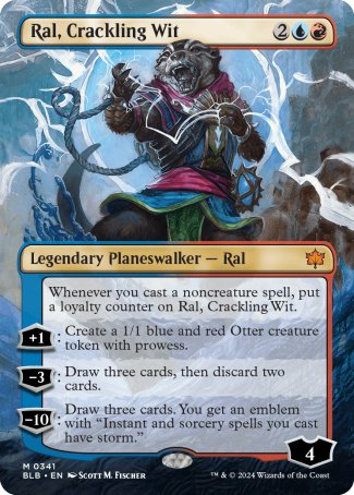 (341) Magic The Gathering Bloomburrow: Extras Single: Ral, Crackling Wit (V.1) Holo Mythic
