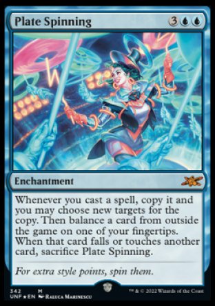 (342) Magic The Gathering Unfinity: Extras Single: Plate Spinning Holo Mythic
