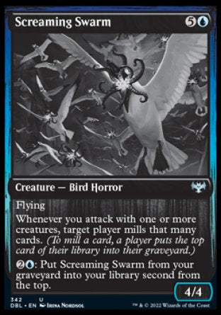 (342) Magic The Gathering Innistrad: Double Feature Single: Screaming Swarm Holo Uncommon