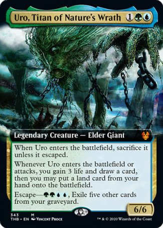 (343) Magic The Gathering Theros Beyond Death: Extras Single: Uro, Titan of Nature's Wrath Holo Mythic
