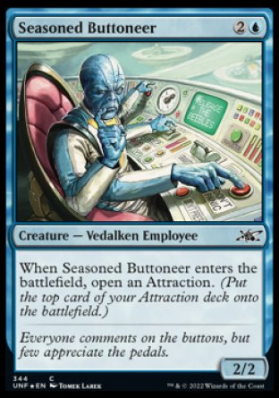 (344) Magic The Gathering Unfinity: Extras Single: Seasoned Buttoneer Holo Common