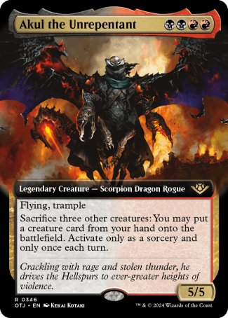 (346) Magic The Gathering Outlaws of Thunder Junction: Extras Single: Akul the Unrepentant Rare