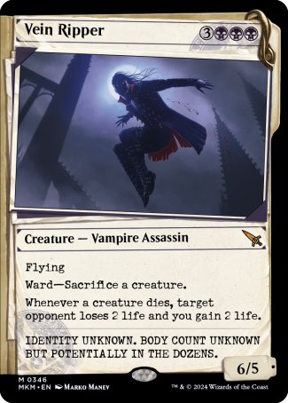 (346) Magic The Gathering Murders at Karlov Manor: Extras Single: Vein Ripper (V.1) Holo Mythic