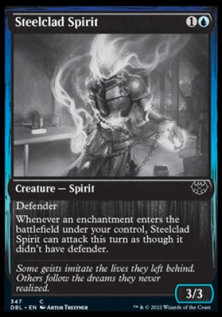 (347) Magic The Gathering Innistrad: Double Feature Single: Steelclad Spirit Holo Common