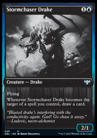 (349) Magic The Gathering Innistrad: Double Feature Single: Stormchaser Drake Holo Uncommon