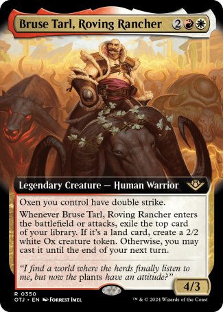 (350) Magic The Gathering Outlaws of Thunder Junction: Extras Single: Bruse Tarl, Roving Rancher Rare
