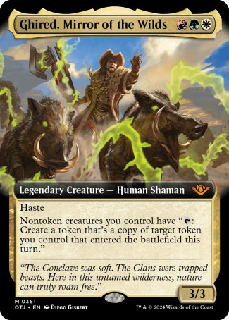 (351) Magic The Gathering Outlaws of Thunder Junction: Extras Single: Ghired, Mirror of the Wilds Holo Mythic