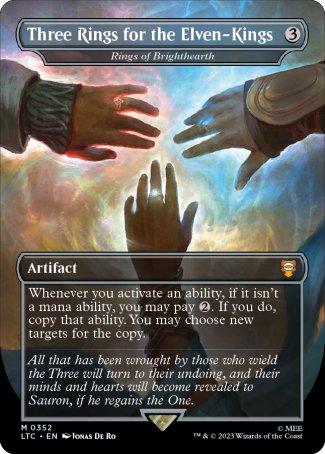 (352) Magic The Gathering Commander: The Lord of the Rings: Tales of Middle-earth: Extras Single: Rings of Brighthearth (V.1) Holo Mythic