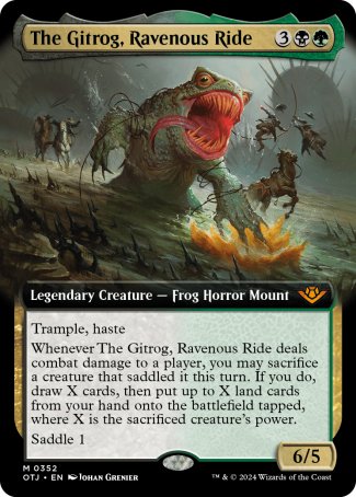 (352) Magic The Gathering Outlaws of Thunder Junction: Extras Single: The Gitrog, Ravenous Ride Holo Mythic