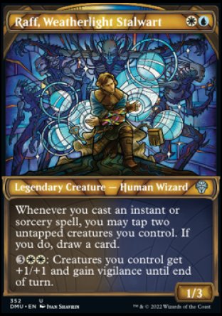 (352) Magic The Gathering Dominaria United: Extras Single: Raff, Weatherlight Stalwart (V.2) Uncommon