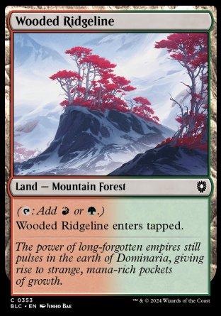 (353) Magic The Gathering Commander: Bloomburrow Single: Wooded Ridgeline Common