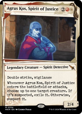(354) Magic The Gathering Murders at Karlov Manor: Extras Single: Agrus Kos, Spirit of Justice (V.1) Holo Mythic