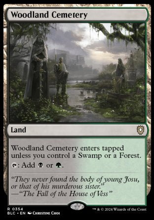 (354) Magic The Gathering Commander: Bloomburrow Single: Woodland Cemetery Rare