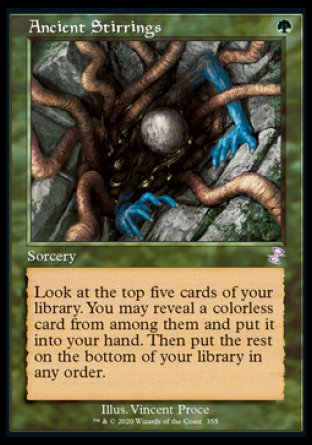 (355) Magic The Gathering Time Spiral Remastered: Extras Single: Ancient Stirrings Holo Time Shifted