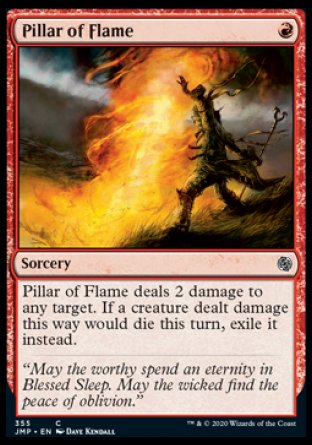 (355) Magic The Gathering Jumpstart Single: Pillar of Flame Common