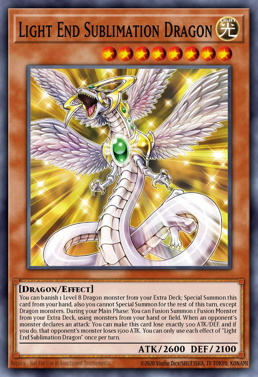 (010) YuGiOh TCG INFO: The Infinite Forbidden Single: Light End Sublimation Dragon  Common