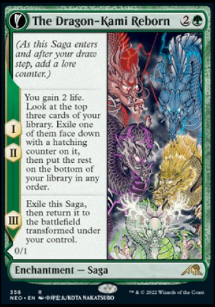 (358) Magic The Gathering Kamigawa: Neon Dynasty: Extras Single: The Dragon-Kami Reborn // Dragon-Kami's Egg (V.1) Rare