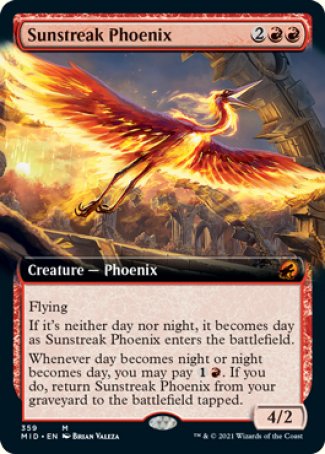 (359) Magic The Gathering Innistrad: Midnight Hunt: Extras Single: Sunstreak Phoenix Holo Mythic
