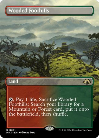 (361) Magic The Gathering Modern Horizons 3: Extras Single: Wooded Foothills (V.1) Holo Rare