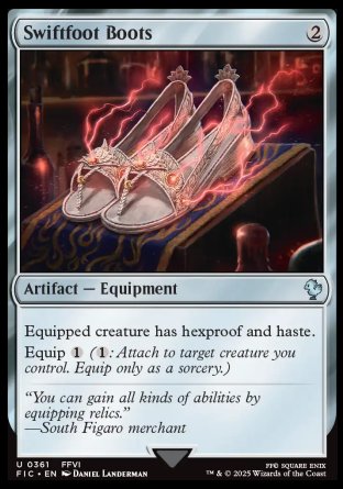 (361) Magic The Gathering Commander: Magic: The Gathering - FINAL FANTASY: Collector's Edition Single: Swiftfoot Boots Holo Uncommon