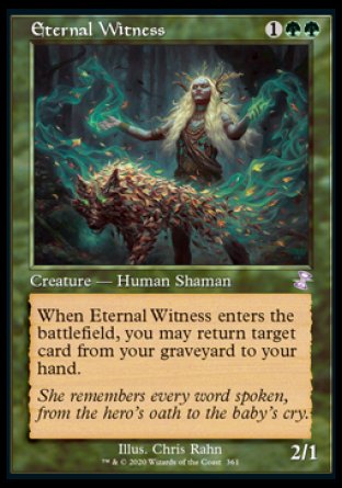 (361) Magic The Gathering Time Spiral Remastered: Extras Single: Eternal Witness Holo Time Shifted