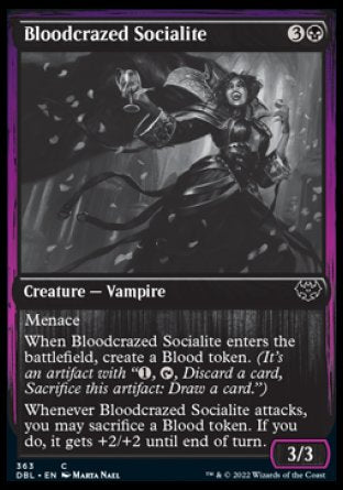 (363) Magic The Gathering Innistrad: Double Feature Single: Bloodcrazed Socialite Holo Common