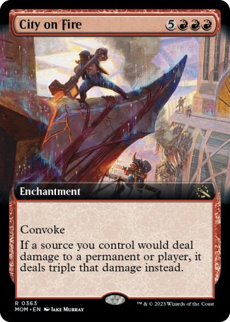 (363) Magic The Gathering March of the Machine: Extras Single: City on Fire Holo Rare