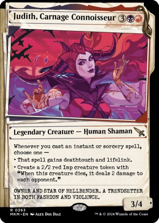 (363) Magic The Gathering Murders at Karlov Manor: Extras Single: Judith, Carnage Connoisseur Holo Rare