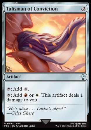 (363) Magic The Gathering Commander: Magic: The Gathering - FINAL FANTASY: Collector's Edition Single: Talisman of Conviction Holo Uncommon