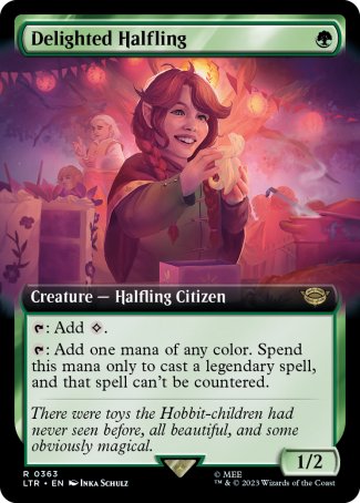 (363) Magic The Gathering The Lord of the Rings: Tales of Middle-earth: Extras Single: Delighted Halfling (V.1) Rare
