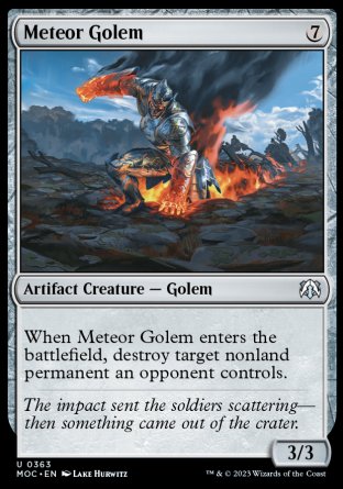 (363) Magic The Gathering Commander: March of the Machine Single: Meteor Golem Uncommon