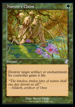 (364) Magic The Gathering Time Spiral Remastered: Extras Single: Nature's Claim Holo Time Shifted