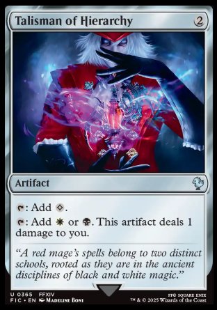 (365) Magic The Gathering Commander: Magic: The Gathering - FINAL FANTASY: Collector's Edition Single: Talisman of Hierarchy Holo Uncommon