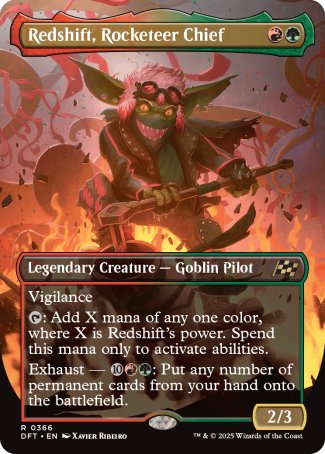 (366) Magic The Gathering Aetherdrift: Extras Single: Redshift, Rocketeer Chief Holo Rare