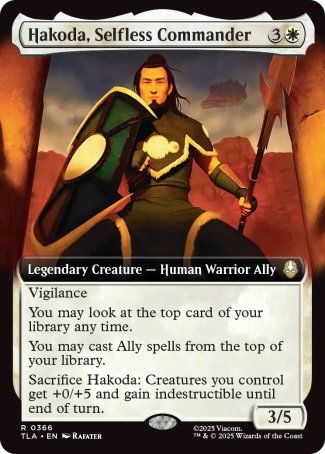 (366) Magic The Gathering Magic: The Gathering | Avatar: The Last Airbender: Extras Single: Hakoda, Selfless Commander Rare