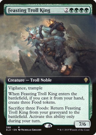 (368) Magic The Gathering Throne of Eldraine: Extras Single: Feasting Troll King Holo Rare