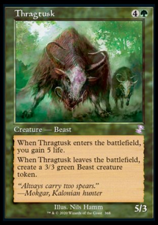 (368) Magic The Gathering Time Spiral Remastered: Extras Single: Thragtusk Holo Time Shifted