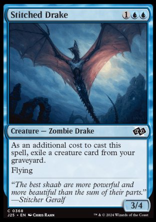 (368) Magic The Gathering Foundations Jumpstart Single: Stitched Drake Common
