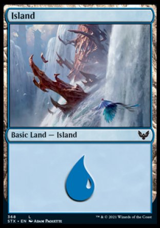(368) Magic The Gathering Strixhaven: School of Mages: Extras Single: Island (V.1) Holo Land