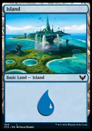 (369) Magic The Gathering Strixhaven: School of Mages: Extras Single: Island (V.2) Holo Land