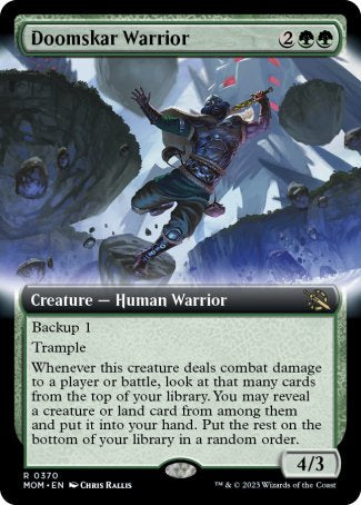 (370) Magic The Gathering March of the Machine: Extras Single: Doomskar Warrior Holo Rare