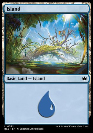 (372) Magic The Gathering Bloomburrow: Extras Single: Island (V.2) Holo Land