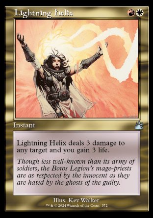 (372) Magic The Gathering Ravnica Remastered: Extras Single: Lightning Helix Holo Uncommon