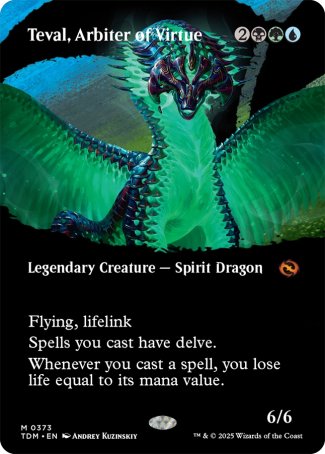 (373) Magic The Gathering Tarkir: Dragonstorm: Extras Single: Teval, Arbiter of Virtue (V.2) Mythic